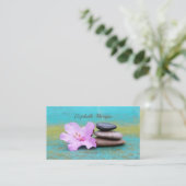Psychologe Therapeut Zen Steine, Blume Visitenkarte (Stehend Vorderseite)