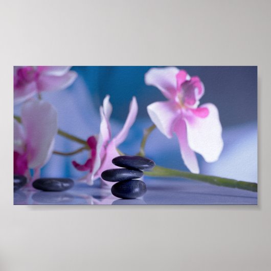 Psychologe Therapeut Zen Stones, Orchid Poster (Vorne)