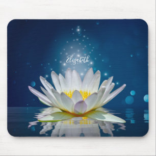 Psychologe Therapeut Zen, Weiße Lotusblume Blau Mousepad