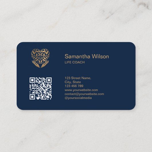 Psychologe Therapeutin Psychiatrist QR Code Visitenkarte (Rückseite)