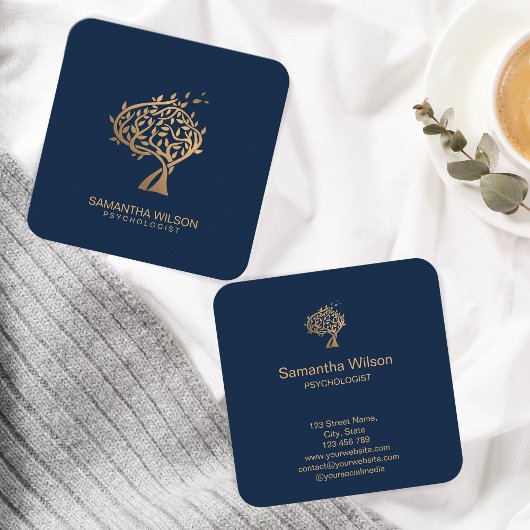 Psychologe Therapeutin Psychiatristin Bus Quadratische Visitenkarte