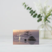 Psychologe Therapeutin, Steine, Gold Tree Silhouet Visitenkarte (Stehend Vorderseite)
