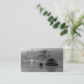 Psychologe Therapeutin, Steine, Graue Silhouette Visitenkarte (Stehend Vorderseite)