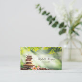 Psychologe Therapeutin Zen Stones, Landschaft Visitenkarte (Stehend Vorderseite)