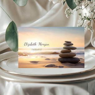 Psychologe Therapeutin Zen Stones Sunset Visitenkarte