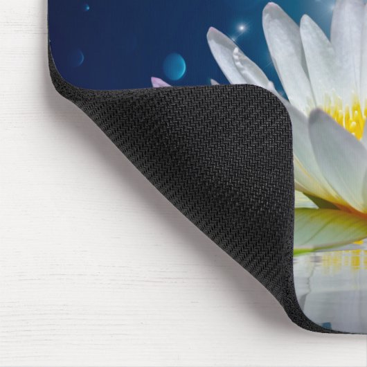 Psychologe Therapeutin Zen, White Lotus Blume Blau Mousepad (Ecke)