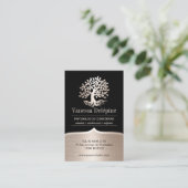 Psychologe Tree Moderne Schwarz & Gold Ernennung Terminkarte (Stehend Vorderseite)
