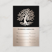 Psychologe Tree Moderne Schwarz & Gold Ernennung Terminkarte (Rückseite)