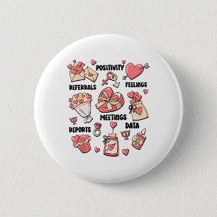 Psychologe Valentine Mental Health der Retro Schoo Button