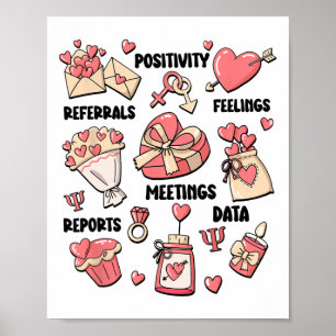 Psychologe Valentine Mental Health der Retro Schoo Poster
