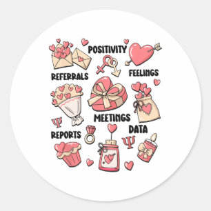 Psychologe Valentine Mental Health der Retro Schoo Runder Aufkleber