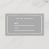 Psychologe-Verabredungs-Karten-schlichtes graues Terminkarte (Rückseite)