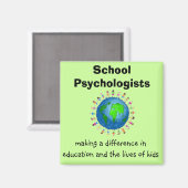 Psychologen in der Schule machen ein Unterschiedsm Magnet (Vorderseite/Rückseite)