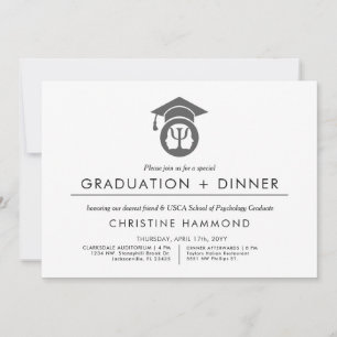 Psychologie-Abschluss   Minimalistische Einladung