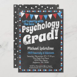 Psychologie Graduation Party Einladung Red Blue