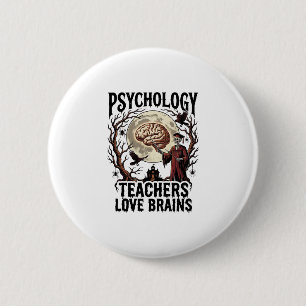 Psychologie-Lehrer Halloween Gehirn Liebhaber Goth Button