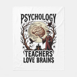 Psychologie-Lehrer Halloween Gehirn Liebhaber Goth Fleecedecke