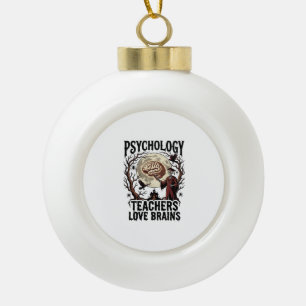 Psychologie-Lehrer Halloween Gehirn Liebhaber Goth Keramik Kugel-Ornament