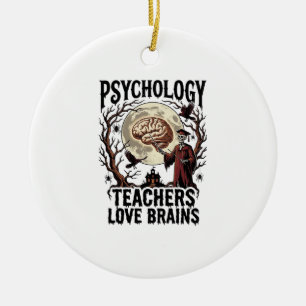 Psychologie-Lehrer Halloween Gehirn Liebhaber Goth Keramik Ornament
