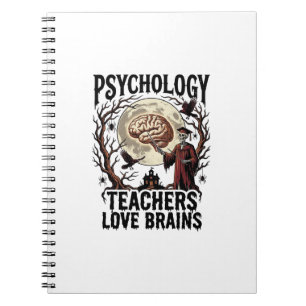 Psychologie-Lehrer Halloween Gehirn Liebhaber Goth Notizblock