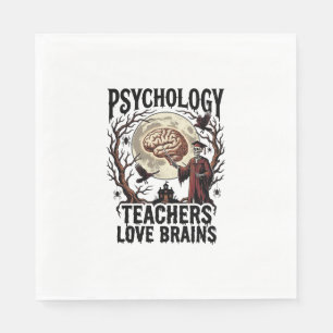 Psychologie-Lehrer Halloween Gehirn Liebhaber Goth Serviette