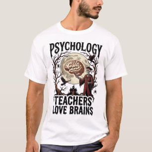 Psychologie-Lehrer Halloween Gehirn Liebhaber Goth T-Shirt