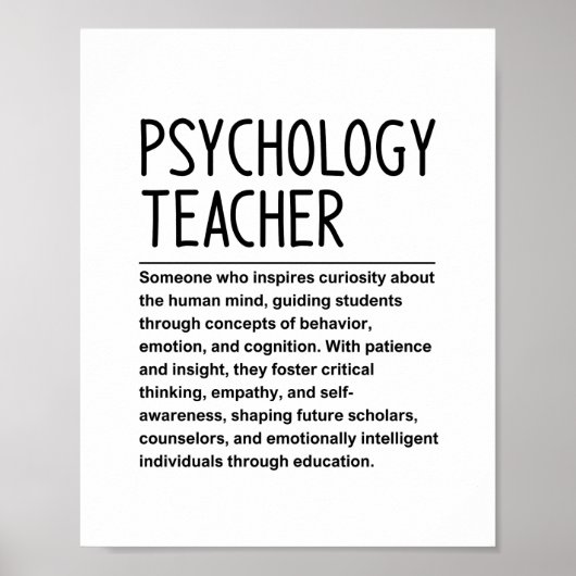 Psychologie-Lehrer Poster (Vorne)