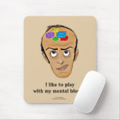 Psychologie-Spaß-Cartoon/Mann mit Geistesblöcken Mousepad (Mit Mouse)