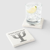 Psychologie-Symbol-Stein-Untersetzer Steinuntersetzer (Seitenansicht)