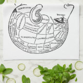 Psychologie Vintage Phrenologie Psychiatrie Geschirrtuch (Gefaltet)