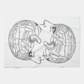 Psychologie Vintage Phrenologie Psychiatrie Geschirrtuch (Horizontal)