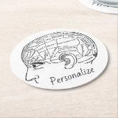 Psychologie Vintage Phrenologie Psychiatrie Runder Pappuntersetzer (Angewinkelt)