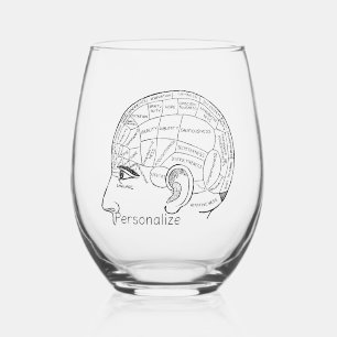 Psychologie Vintage Phrenologie Psychiatrie Weinglas Ohne Stiel