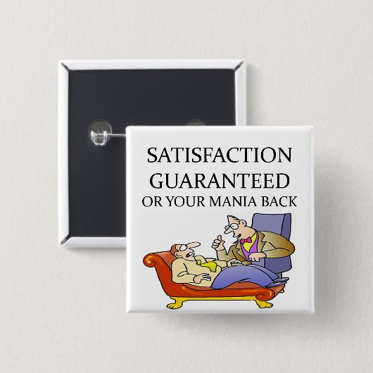 PSYCHOLOGIE-Witz Button (Vorne & Hinten)