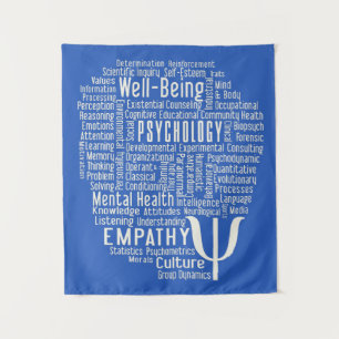 PSYCHOLOGIE Word-Cloud-Farbe Wandteppich