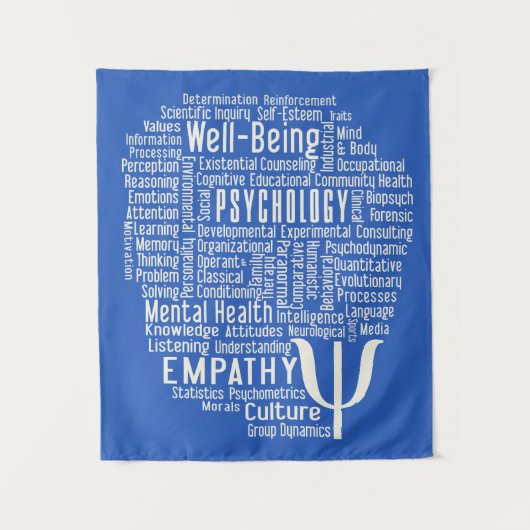 PSYCHOLOGIE Word-Cloud-Farbe Wandteppich (Vorderseite)