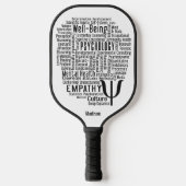PSYCHOLOGIE Word Cloud individuelle Name Pickleball Schläger (Vorderseite)