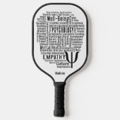 PSYCHOLOGIE Word Cloud individuelle Name Pickleball Schläger (Rückseite)