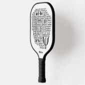 PSYCHOLOGIE Word Cloud individuelle Name Pickleball Schläger (Links)