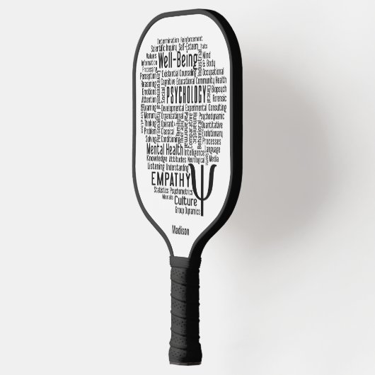 PSYCHOLOGIE Word Cloud individuelle Name Pickleball Schläger (Links)