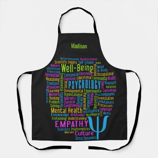 PSYCHOLOGIE Word Cloud individuelle Name Schürze (Vorderseite)