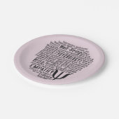 PSYCHOLOGIE Word Cloud Pappteller (Schrägansicht)