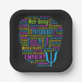 PSYCHOLOGIE Word Cloud Pappteller (Vorderseite)