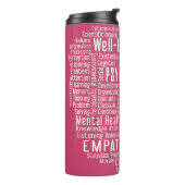 PSYCHOLOGIE Wort-Wolkengewohnheitstrommel Thermosbecher (Nach links gedreht)