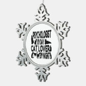 Psychologin by Day Cat Lover by Night Schneeflocken Zinn-Ornament (Rechts)