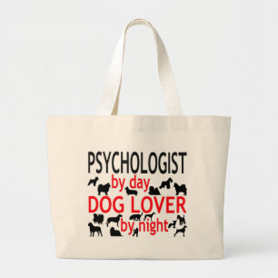 Psychologin by Day Dog Lover by Night Jumbo Stoffbeutel