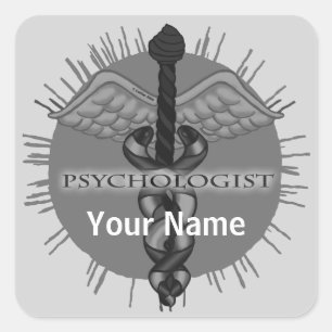 Psychologin Caduceus Quadratischer Aufkleber