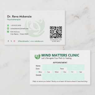 Psychologin Clinic Business   Moderne Ernennung Visitenkarte