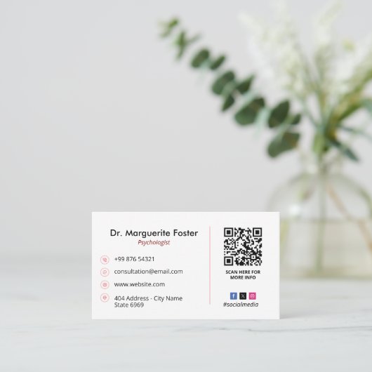 Psychologin Clinic Business | Moderne Ernennung Visitenkarte (Stehend Vorderseite)