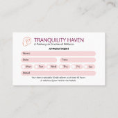 Psychologin Clinic Business | Moderne Ernennung Visitenkarte (Rückseite)